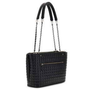 Sac bandoulière Guess effet matelassé Nadira HWQG8424220 BLA, couleur Noir, vue de profil