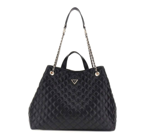 Sac cabas Guess surpiqué Giully II HWQG967329 BLA couleur Noir, vue de face