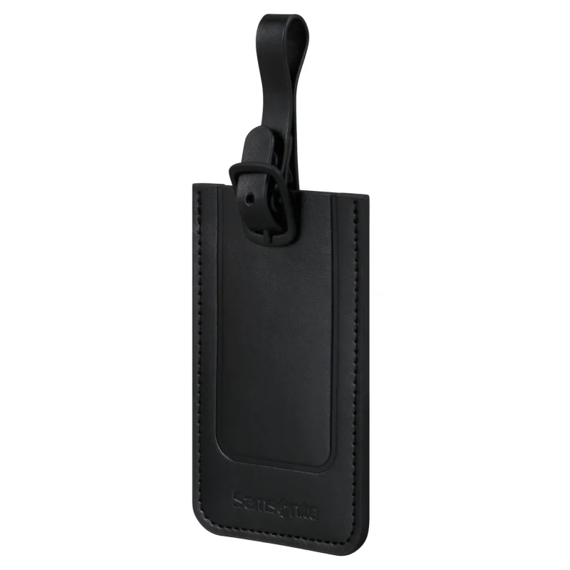 Étiquette à bagages Samsonite rectangulaire x2 155592 1041, couleur Noir, vue de profil Étiquette à bagages Samsonite rectangulaire x2 155592 1041, couleur Noir, vue de profil