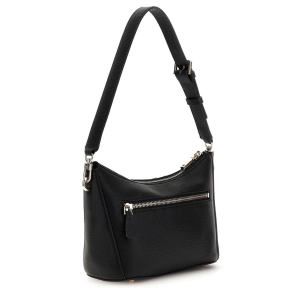 Sac bandoulière Guess zippé Gregoria HWBG8546170BLA, couleur noir, vue de profil