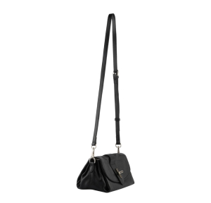 Sac bandoulière Francine en cuir Gwendoline 22932 NR, couleur Noir, vue de profil