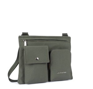 Pochette Lancaster zippée Basic Vita 510-91 KA/FO, couleur Kaki foncé, vue de profil