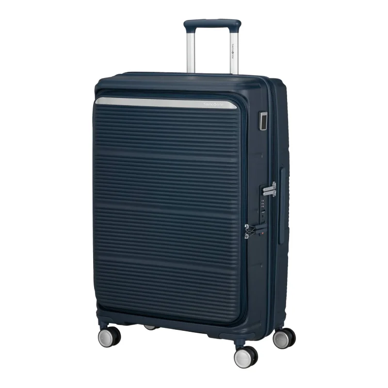 Valise Samsonite 4 roues extensible Paralux 156526 1552, couleur Bleu marine foncé, vue de profil Valise Samsonite 4 roues extensible Paralux 156526 1552, couleur Bleu marine foncé, vue de profil