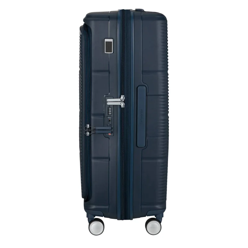 Valise Samsonite 4 roues extensible Paralux 156526 1552, couleur Bleu marine foncé, vue de côté Valise Samsonite 4 roues extensible Paralux 156526 1552, couleur Bleu marine foncé, vue de côté