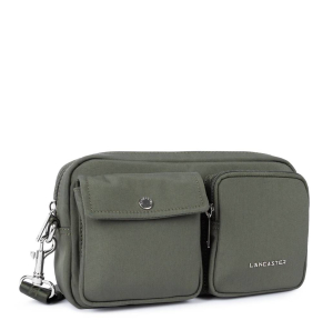 Sac trotteur Lancaster zippée Basic Pocket 510-91 KAK/FO, couleur Kaki foncé, vue de profil
