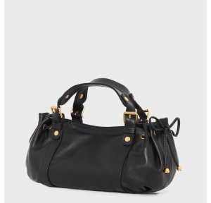 Mini sac à main Gerard Darel Le 12H en cuir lisse DCS73F4109100 Noir côté