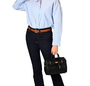 Mini sac à main Mac Douglas Pyla Meryl similicuir lisse PYLA-MERY_MINI_CS01 Noir porté