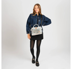 Sac crossbody Cabaïa édition limitée de Noël Lucky Star Monte Carlo (Argenté) porté