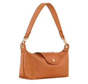 Sac porté épaule Longchamp en cuir lisse Le Pliage Xtra 10353HIS 490 couleur Ambre, vue de profil