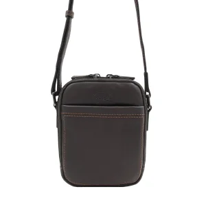 Petit sac bandoulière Francinel en cuir Lawton 653002 MAR, couleur Marron, vue de face