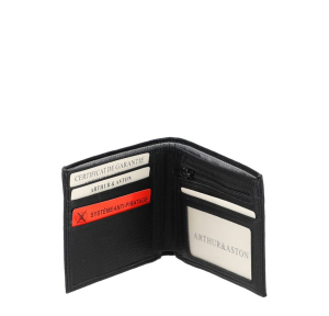 Portefeuille Arthur Aston plié en cuir Ange 2528-573 NOIR couleur Noir, ouvert