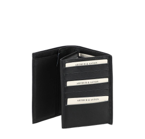 Grand portefeuille Arthur Aston plié en cuir Ange 2528-424 NOIR couleur Noir, ouvert
