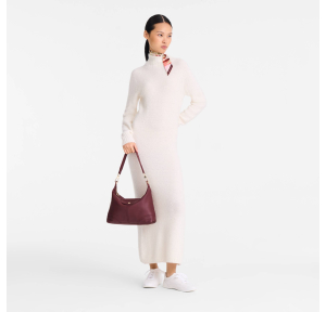 Sac porté épaule Longchamp en cuir Le Pliage Xtra 10355HIV 109 couleur Bordeaux, porté mannequin