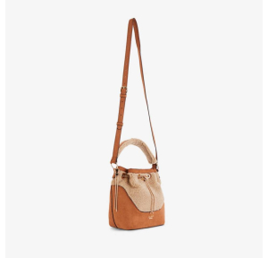 Sac hobo Lollipops effet suédine Reyana S299986- 3 couleur Camel, vue de profil