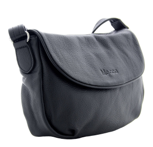 Sac bandoulière Mocca en Cuir grainé Julie M170-06-NOIR, vue de profil