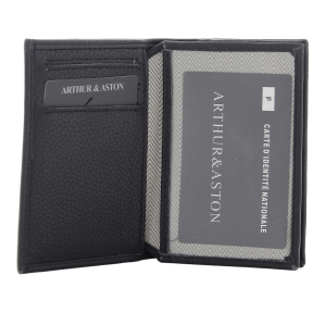 Porte-cartes Arthur & Aston en cuir 2509-799-A, couleur Noir, ouvert