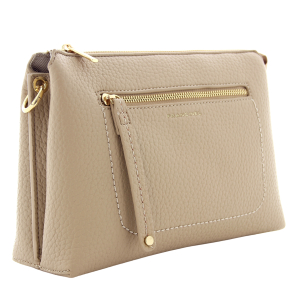 Sac bandoulière Francinel effet grainé 292511 MAS, couleur Mastic, vue de profil