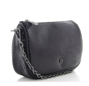 Petit sac porté épaule Mia and Joy effet python MJ2601 NR couleur Noir, vue de profil
