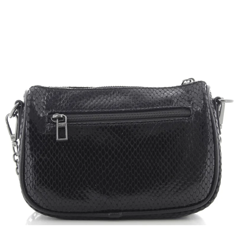 Petit sac porté épaule Mia and Joy effet python MJ2601 NR couleur Noir, vue de dos Petit sac porté épaule Mia and Joy effet python MJ2601 NR couleur Noir, vue de dos