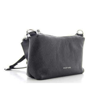 Sac bandoulière Les Ateliers Fourès en cuir U126 NR couleur Noir, vue de profil