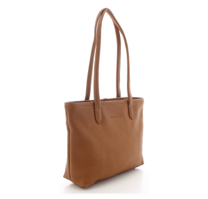 Petit sac shopping Arthur Aston en cuir A163-01PM B couleur Cognac, vue de profil