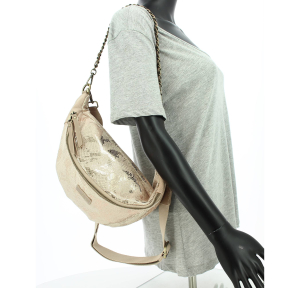 Sac banane Mia & Joy effet python Braddie Serpent MJ1852 ROS, couleur Rose, porté