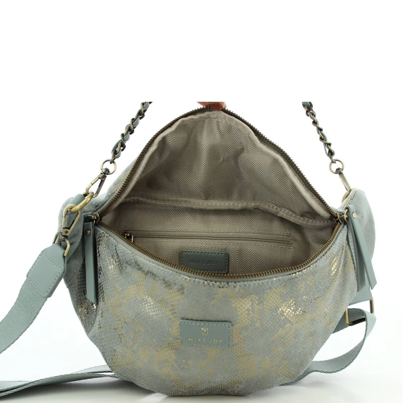 Sac banane Mia & Joy effet python Braddie Serpent MJ1852 GRIS, couleur Gris, ouvert Sac banane Mia & Joy effet python Braddie Serpent MJ1852 GRIS, couleur Gris, ouvert