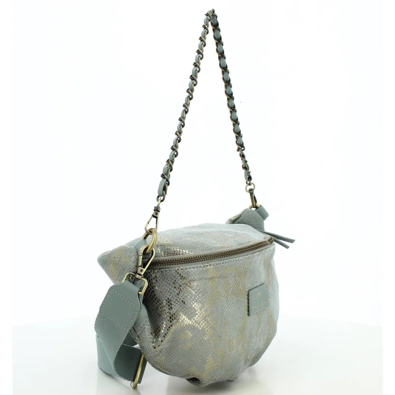 Sac banane Mia & Joy effet python Braddie Serpent MJ1852 GRIS, couleur Gris, vue de profil Sac banane Mia & Joy effet python Braddie Serpent MJ1852 GRIS, couleur Gris, vue de profil