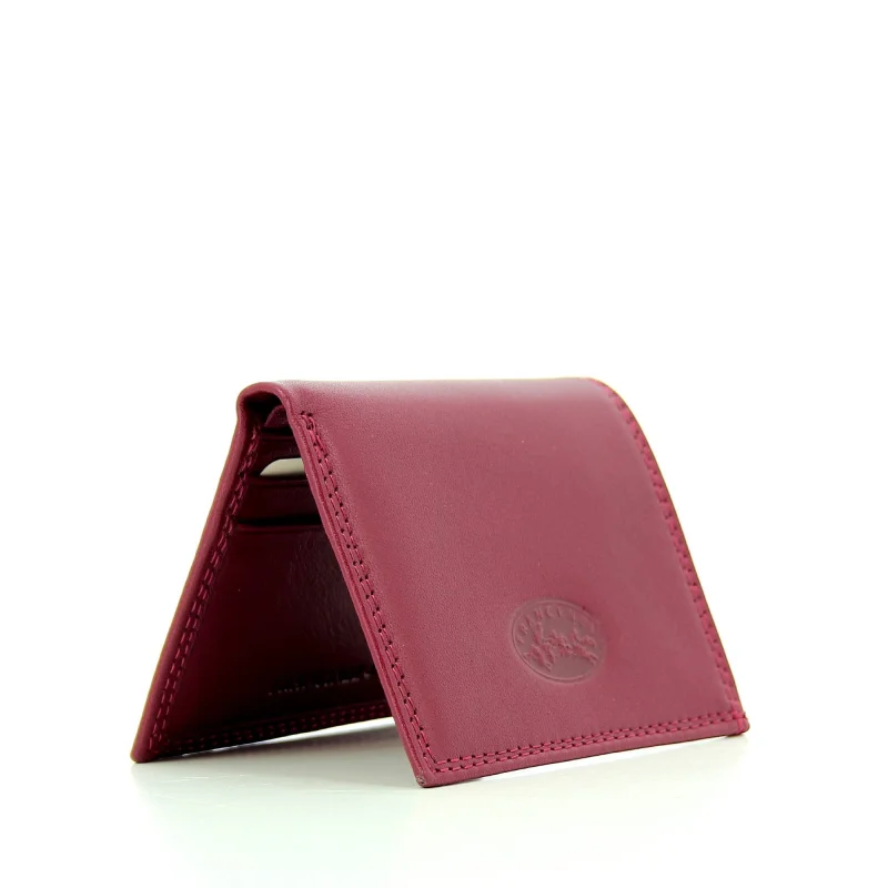 Petit portefeuille italien Francinel en cuir 37910 RGE couleur Rouge, ouvert Petit portefeuille italien Francinel en cuir 37910 RGE couleur Rouge, ouvert