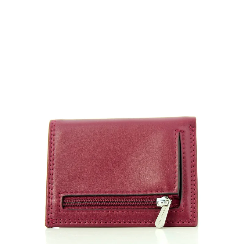 Petit portefeuille italien Francinel en cuir 37910 RGE couleur Rouge, vue de dos Petit portefeuille italien Francinel en cuir 37910 RGE couleur Rouge, vue de dos