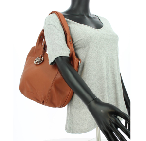 Sac porté épaule Francinel en cuir Félicité 22911 CAM, couleur Camel, porté