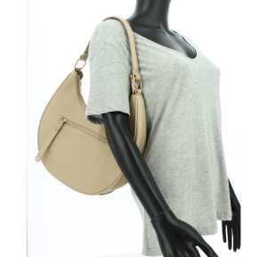 Sac porté épaule Francinel effet grainé Myriam 292513 MAS, couleur Mastic, porté