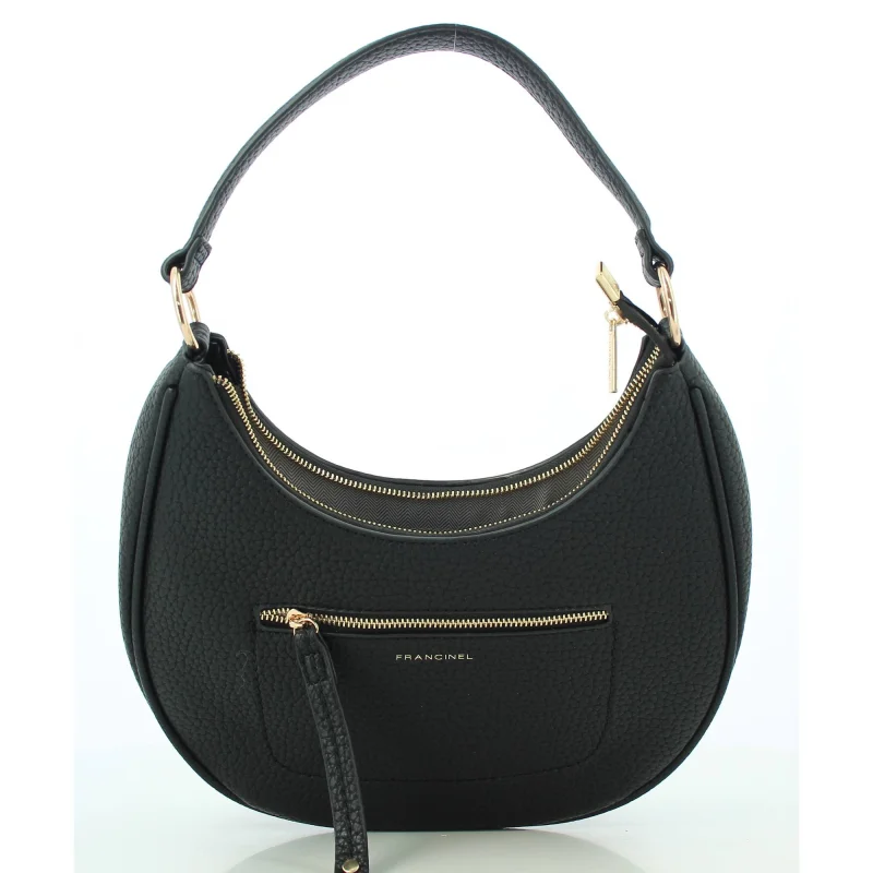 Sac porté épaule Francinel effet grainé Myriam 292513 NR, couleur Noir, ouvert Sac porté épaule Francinel effet grainé Myriam 292513 NR, couleur Noir, ouvert