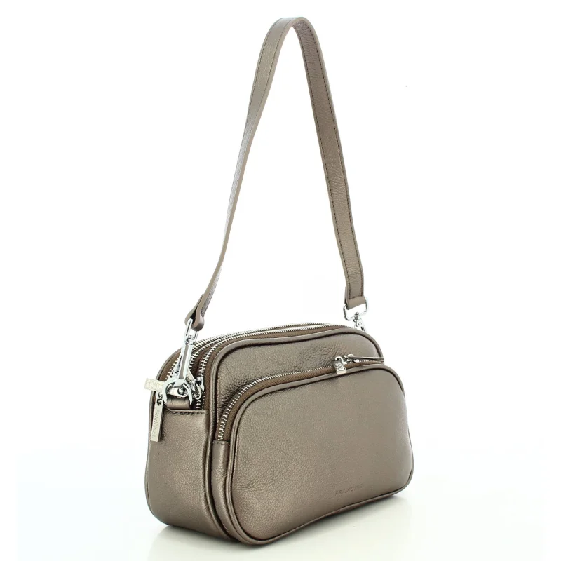 Sac porté épaule Francinel en cuir Félicité 22912 MET, couleur Métallisé, vue de profil Sac porté épaule Francinel en cuir Félicité 22912 MET, couleur Métallisé, vue de profil