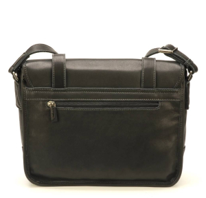 Sac bandoulière Arthur & Aston en cuir Johany 2028-14-A, couleur Noir, vue de dos