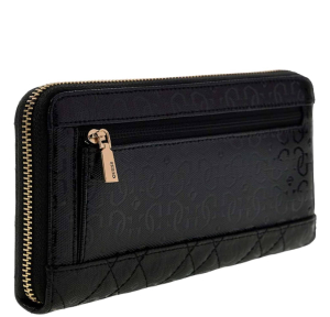 Portefeuille Guess imprimé logo Isemay SLG SWGG9628146 BLA, couleur Noir, vue de profil