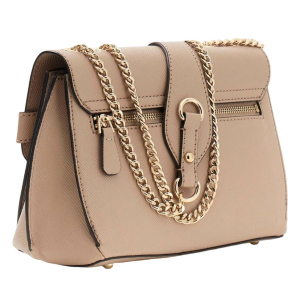 Sac bandoulière Guess effet grainé Serenova HWZG809121 PLC, couleur Moka pâle(taupe), vue de profil