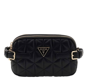 Sac bandoulière Guess effet matelassé Paisleigh HWQG988374 BLA, couleur Noir, vue de face