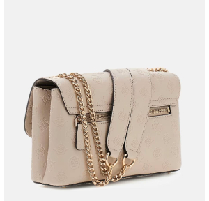 Sac bandoulière Guess imprimé logo Dita HWPD760221 LUG, couleur Beige, vue de profil