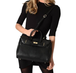 Sac à main Mac Douglas Pyla Meryl XS similicuir lisse MERY-PYLA-XS-CS01 Noir porté