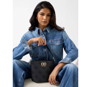 Sac porté épaule Guess imprimé logo Karnilla HWOS9901010 CLO, couleur Noir multicolore, porté