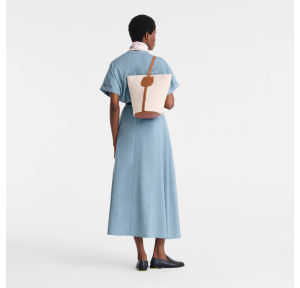 Sac porté épaule Longchamp effet grainé Complice 10367HJG 121, couleur Caramel, porté