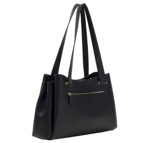 Sac porté épaule Guess avec breloque logo Evie HWBG966422 BLA, couleur Noir, vue de profil