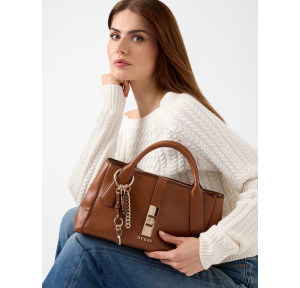Sac à main Guess effet grainé Brooke HWBG9897060-COG Cognac porté