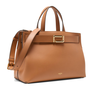 Sac à main Lancel en cuir Angèle A14017 20 couleur Camel, vue de profil