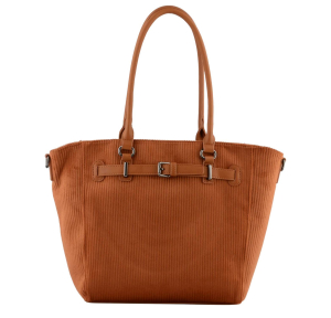 Sac porté épaule Francinel en velours Renée 292555 CAM, couleur Camel, vue de face