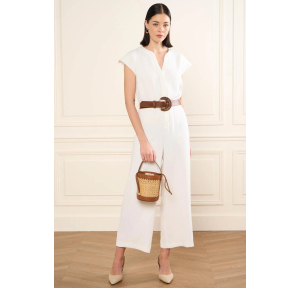 Petit sac seau S Lancaster Cannage Rotin à lacets 480-110 Camel porté à la main