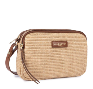 Sac trotteur Lancaster zippé Mini Osier 518-071 COG couleur Cognac, vue de profil