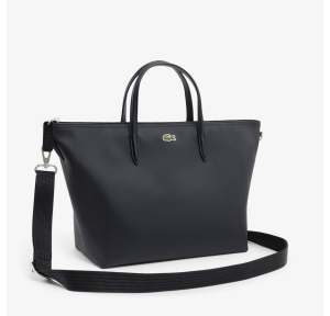 Petit sac cabas Lacoste à bandoulière L.12.12 Concept NF5324PK 000 couleur Noir, vue de profil