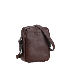 Sac porté travers Arthur & Aston en cuir Ange 2528-05 CHAT couleur Chataigne, vue de profil